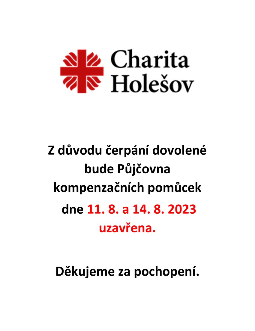 Oznámení o uzavření Půjčovny KP (11. 8. a 14. 8. 2023)