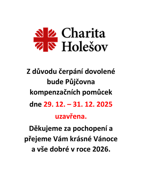 Oznámení o uzavření Půjčovny KP - dovolená Vánoce 2025